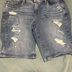 Distressed Denim Women's Shorts plus size